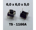 6.0x6.0x5.0 мм, TS-1166A, тактовая кнопка