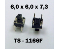 6.0x6.0x7.3 мм, TS-1166F, тактовая кнопка
