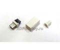 micro USB штекер 6мм на кабель, 5 pin, белый корпус