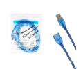 Шнур USB AM/AF 2.0  1.5м с фильтром синий
