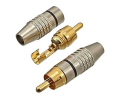 RP-213 black RCA штекер на кабель, чёрный