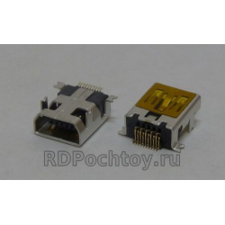 mini USB гнездо, 10 pin SMD, 180гр. US01-375