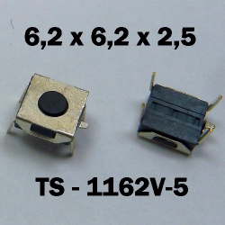 6.2x6.2x2.5 мм, TS-1162V-5, тактовая кнопка