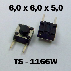 6.0x6.0x5.0 мм, TS-1166W, тактовая кнопка
