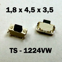 1.8x4.5x3.5 мм, TS-1224VW, тактовая кнопка