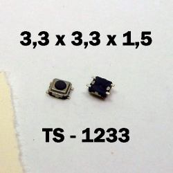 3.3x3.3x1.5 мм, TS-1233, тактовая кнопка