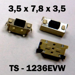 3.5x7.8x3.5 мм, TS-1236EVW, тактовая кнопка
