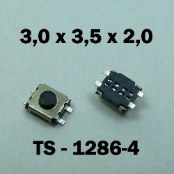 3.0x3.5x2.0 мм, TS-1286-4, тактовая кнопка