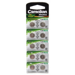 Батарейка Camelion AG10 L1130, LR54, 189, 389 10BL 1,5v