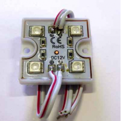 SMD 5050/4LED (синий) 35х35х5мм 1W 64Lm IP65 (пласт. корпус) 120° Светодиодный модуль STANDART