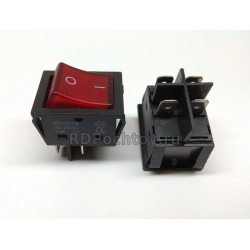 KCD4-201N-B Выключатель клавишный 250В 25А (4с) ON-OFF красный с подсветкой REXANT 36-2343