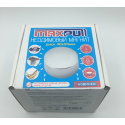 Неодимовый магнит диск 40х20 мм (MaxPull)