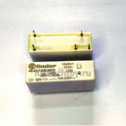 Реле 434170122000  12VDC, 10A 250VAC Finder выводы с шагом 3.2мм