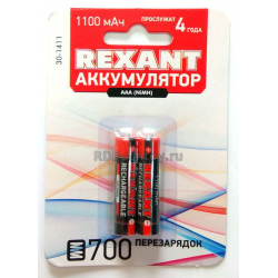 Аккумулятор Rexant 1100mAh 1.2V AAA R03 30-1411