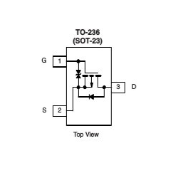 TP0610K (6kwba)  P-Channel+d-st 60v 0.185a 0.35w TO-236 (SOT-23)