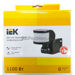Датчик движения ДД-008 1100Вт 180гр. 12м IP44 чёрный IEK LDD10-008-1100-002