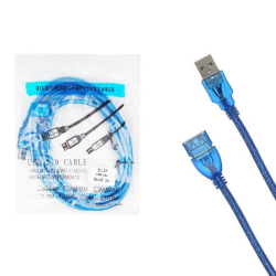 Шнур USB AM/AF 2.0  1.5м с фильтром синий