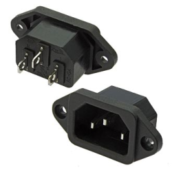 Розетка сетевая 10А 250В на корпус AC-016