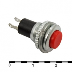 Кнопка DS-316 OFF-(ON), 250В 1А d10,2 красный без фиксации
