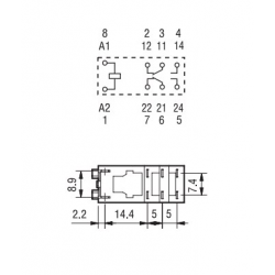 Реле 465280240054  24VAC,  8A 250VAC Finder