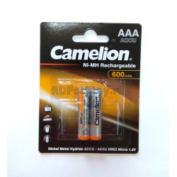 Аккумулятор Camelion  600mAh 1.2v AAA R03 Ni-MH 2BL