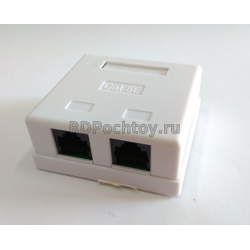 Розетка RJ45/8P8C, 2 порта компьютерная на стену