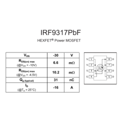 IRF9317TR  P-Channel+d  -30v 16a 2.5w SO-8