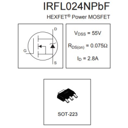 IRFL024NTR  N-Channel+d 55v 2.8a 2.1w 0.075ohm SOT-223