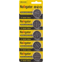 Батарейка Navigator CR2450 BL-5 3v литиевая
