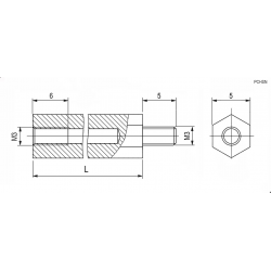 PCHSN- 6, Н-6мм М3 латунь стойка для печатной платы шестигранная
