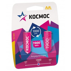 Аккумулятор Космос 1900mAh AA R6 Ni-MH 2 BL