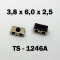 3.8x6.0x2.5 мм, TS-1246A, тактовая кнопка