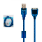 Шнур USB AM/AF 2.0  3м с фильтром синий DL21